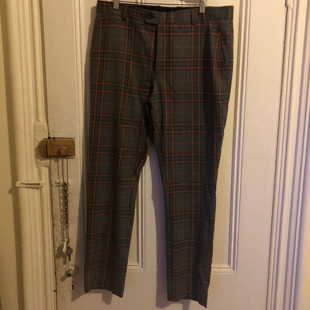 BooHoo Man Cropped Check Pant Slim Fit